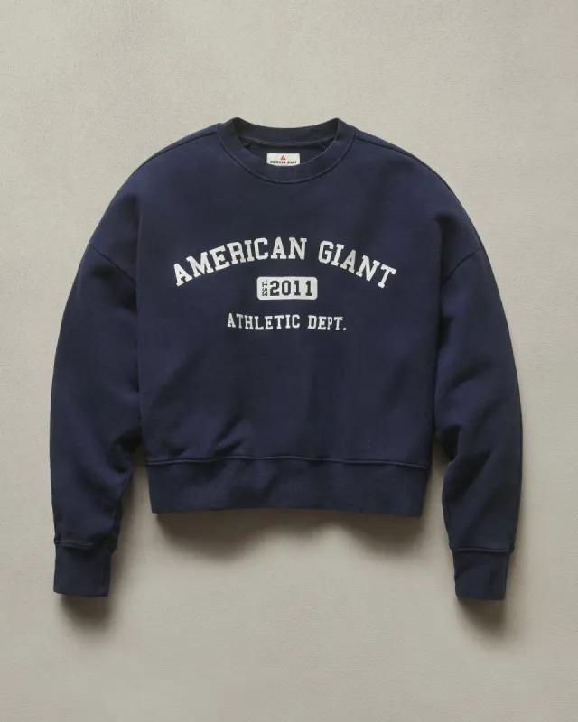 Collegiate Graphic Crew - Dress Navy sold by American Giant