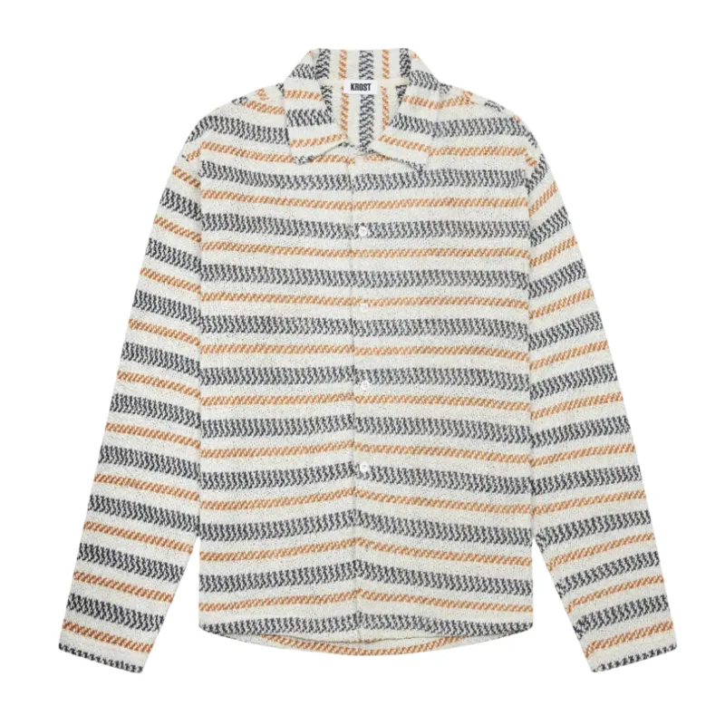 Speckled Stripe Knit Lounge Shirt made by KROST