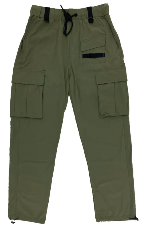 Olive Cargo Adjustable Tech Sweatpants Ft. Clip sold by American Stitch