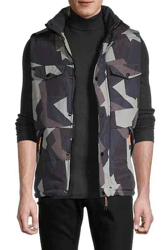 Light Camo Zip-Up Puffer Vest sold by American Stitch