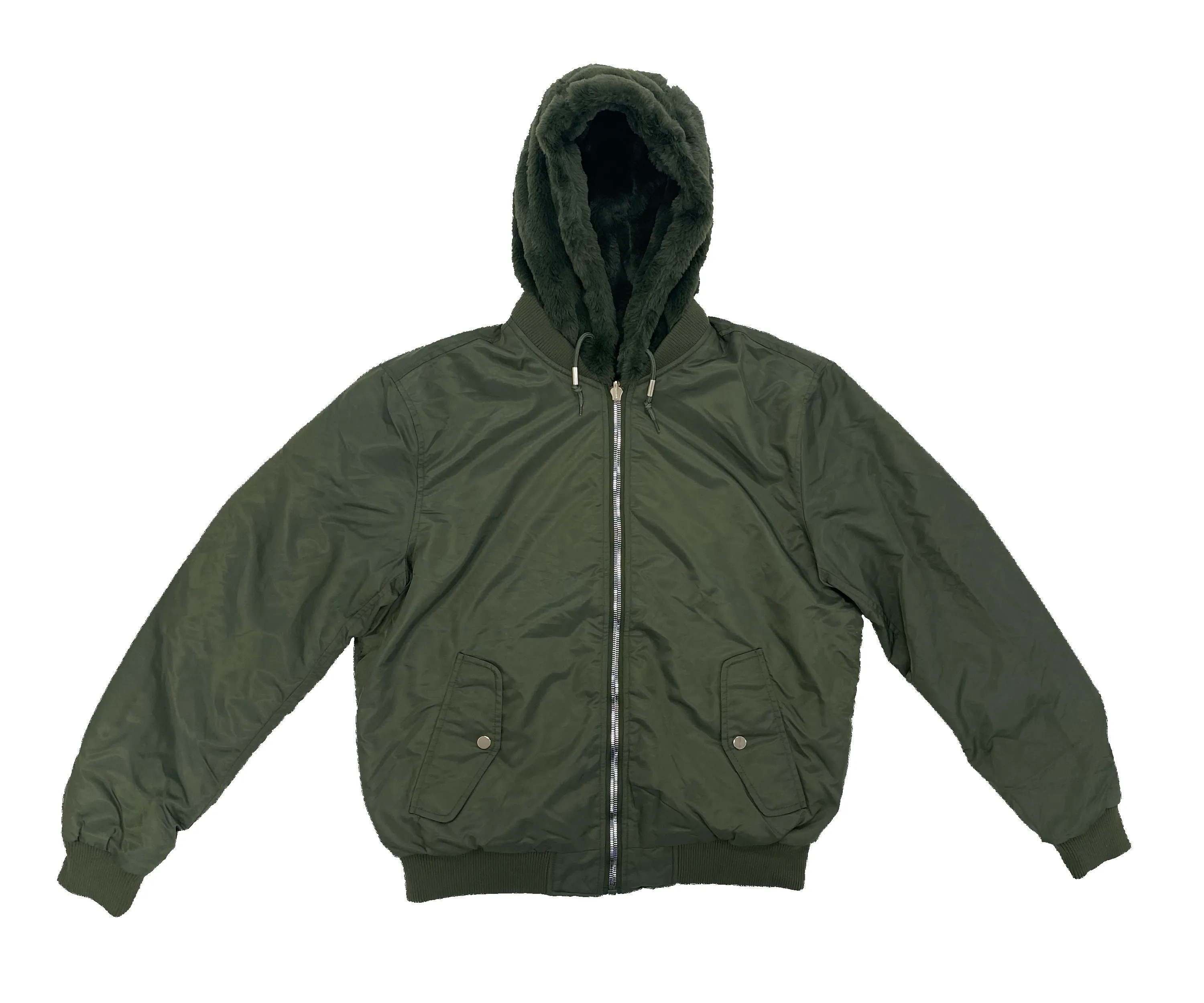 Green Fur Hood Coat sold by American Stitch