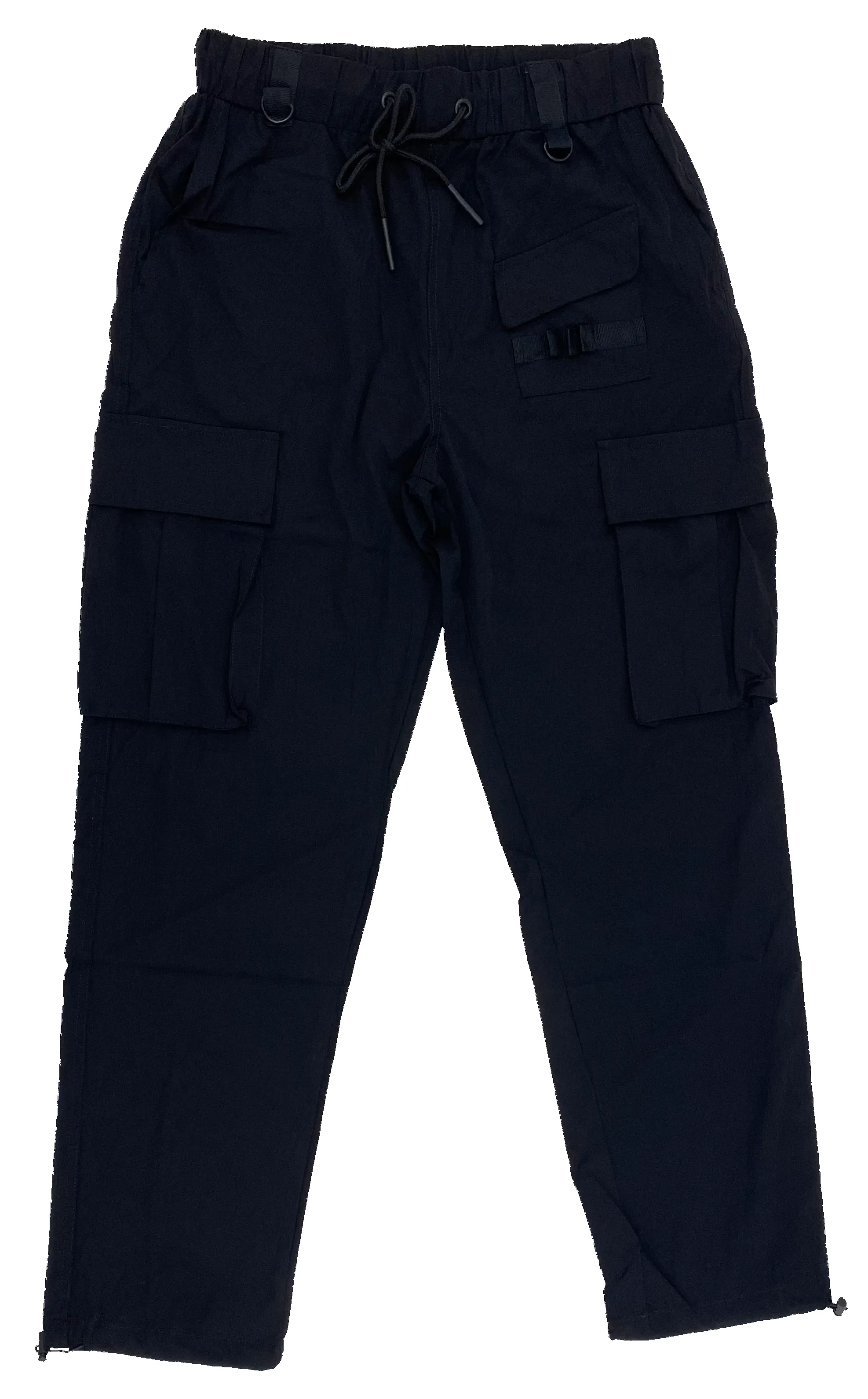 Black Cargo Adjustable Tech Sweatpants Ft. Clip sold by American Stitch