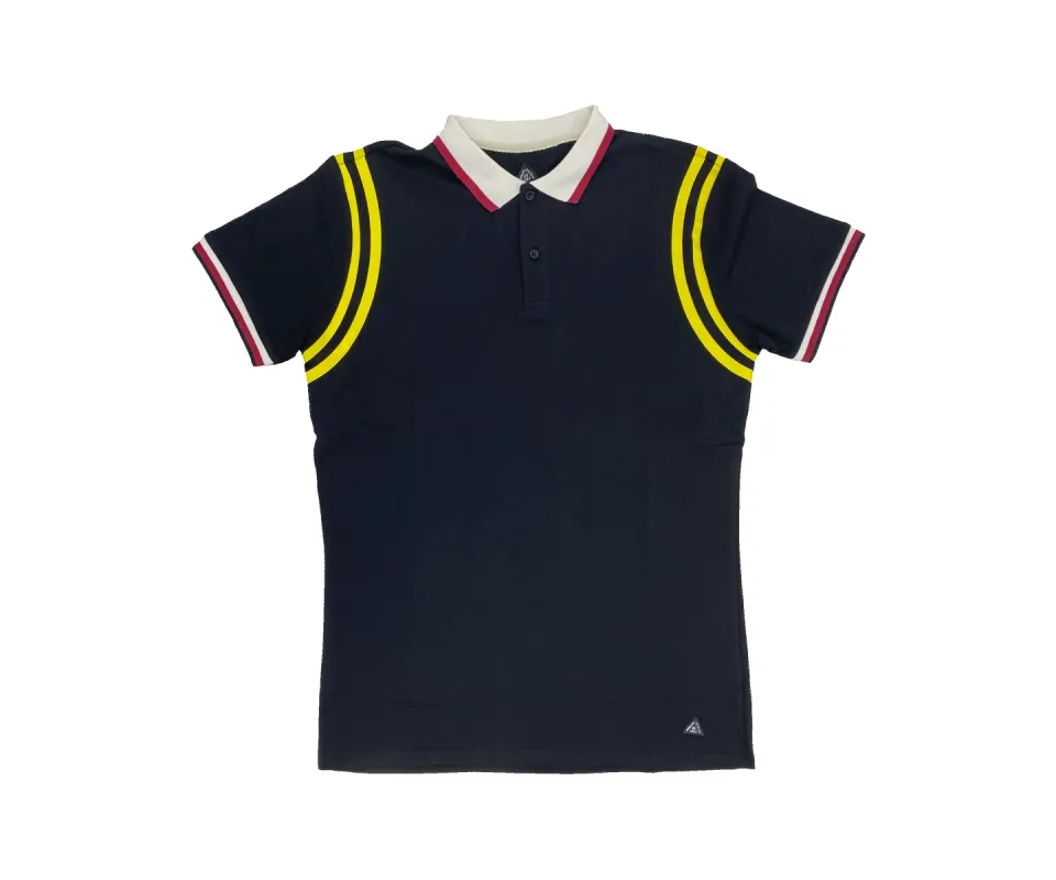 Navy Striped Arm Polo sold by American Stitch