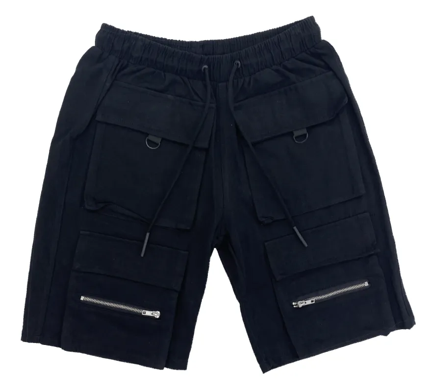 Black 4-Pocket Tech Cargo Shorts sold by American Stitch