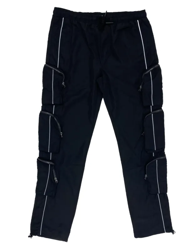 Black Striped 6-Pocket Joggers sold by American Stitch