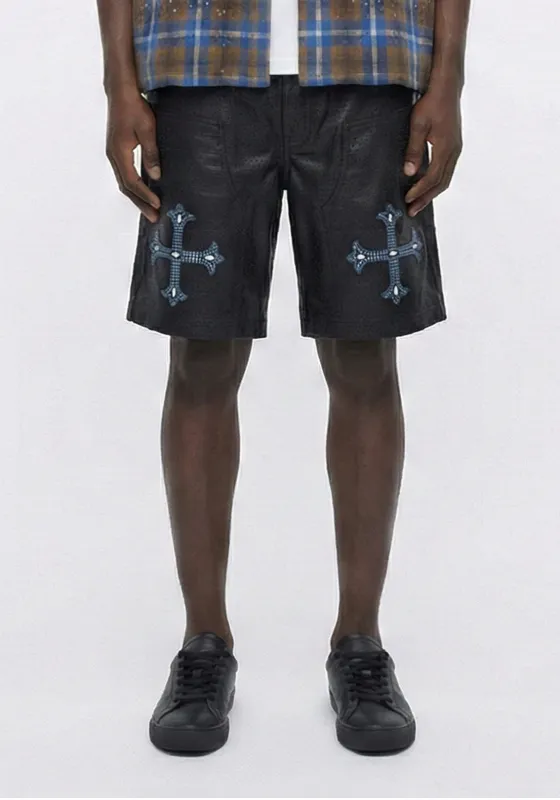 Blue Cross Rhinestone Denim Shorts (Pre-order) made by American Stitch