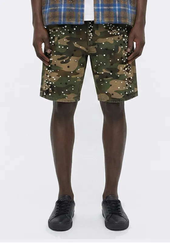 Camo Pearl Denim Shorts (Pre-order) sold by American Stitch