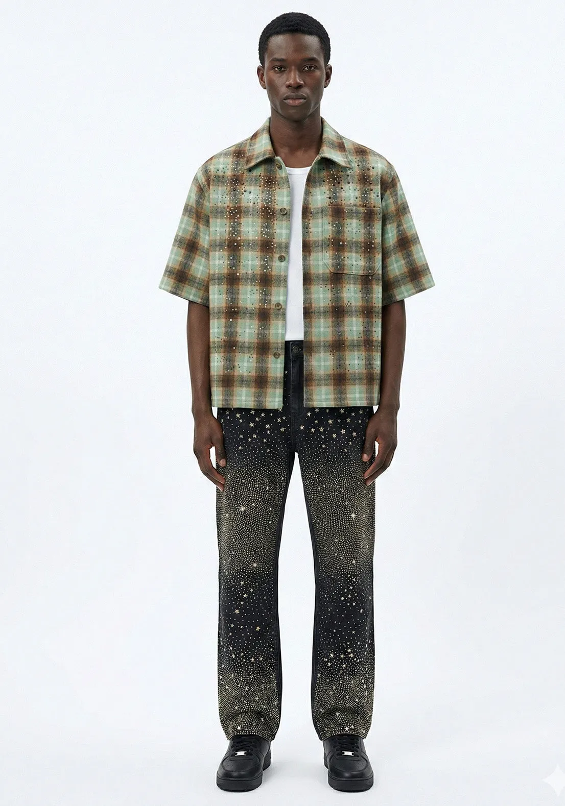 Speckled Plaid Short-Sleeve Shirt Gray (Pre-order) sold by American Stitch product image thumbnail 4