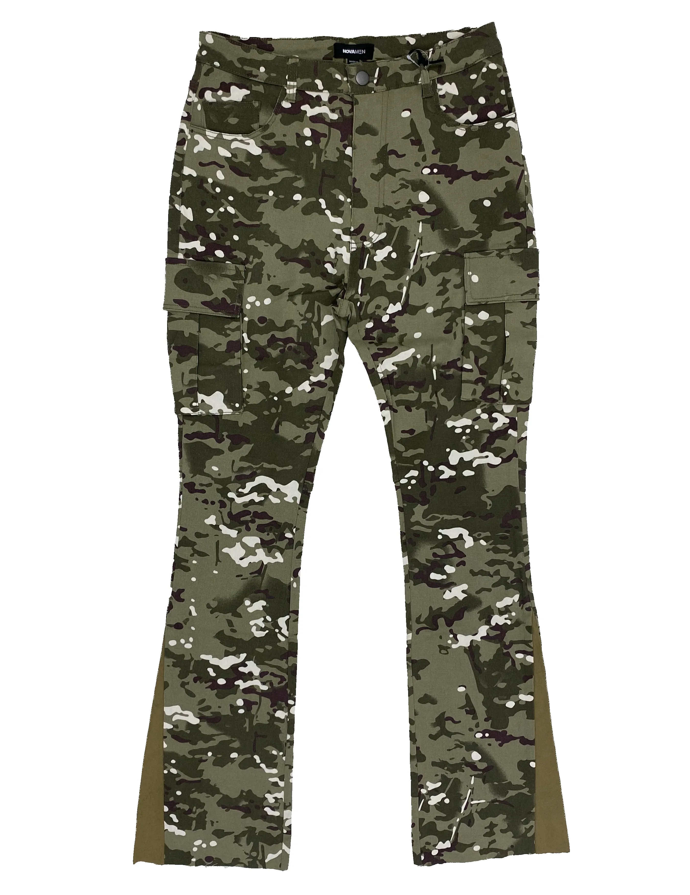 Green Camo Flared Trousers sold by American Stitch