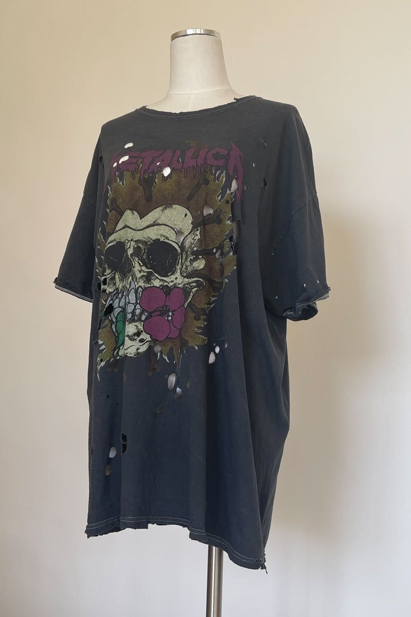 Metallica Flower Skull Vintage Tee sold by American Threads product image thumbnail 3
