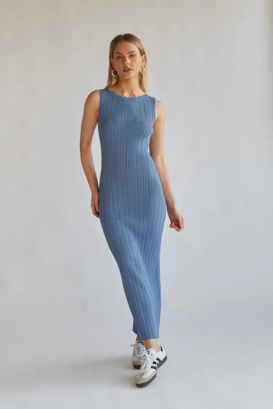 Dariann Sleeveless Ribbed Midi Dress sold by American Threads
