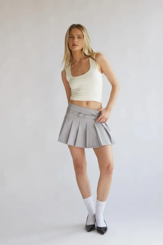 Sloan Woven Pleated Mini Skirt made by American Threads