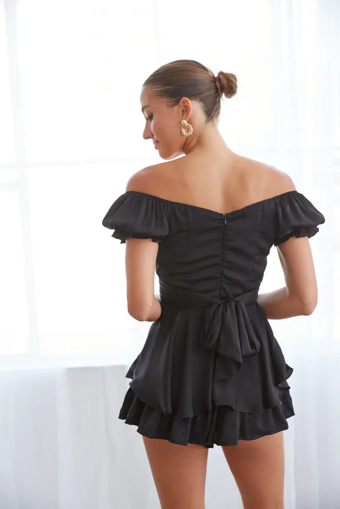 Eleanor Ruffle Wrap Romper in Hunter Green sold by American Threads product image thumbnail 2