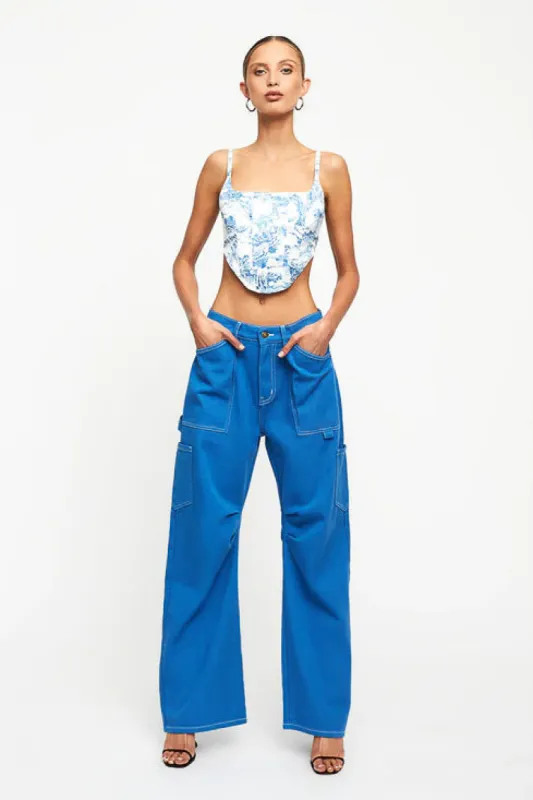 Tanis Corset in Blue Porcelain sold by American Threads