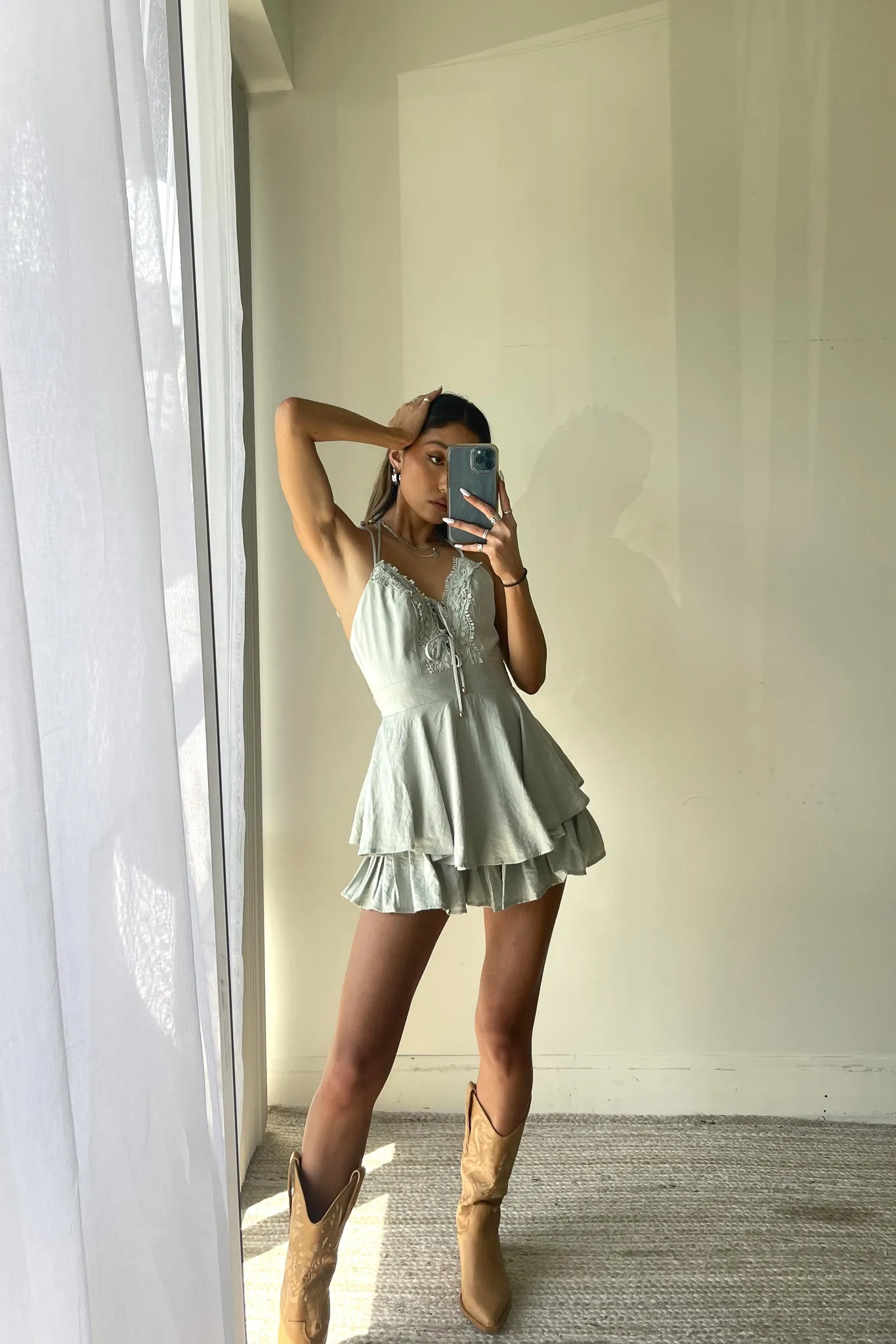 Panama Ruffle Lace Romper sold by American Threads product image thumbnail 2