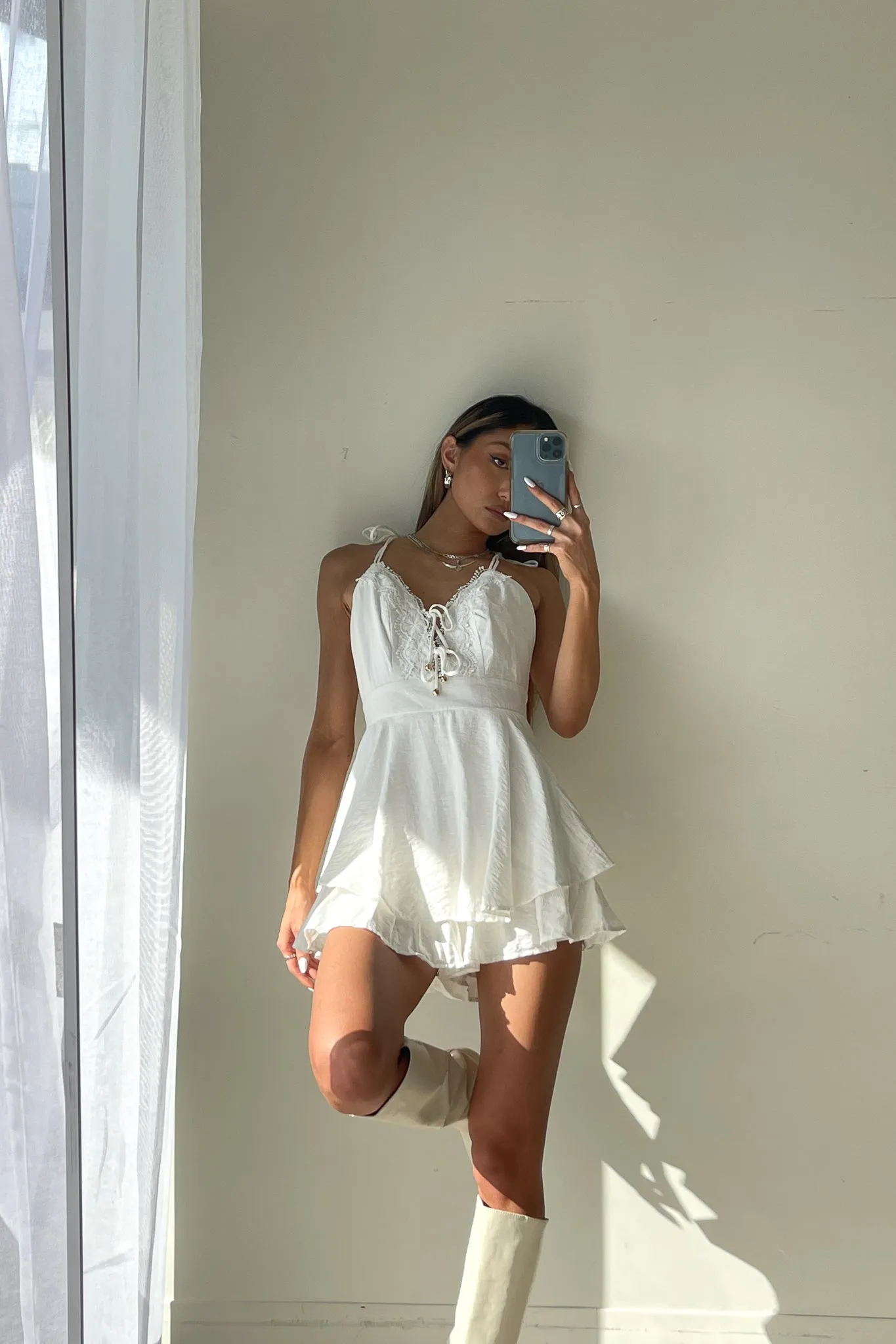 Panama Ruffle Lace Romper sold by American Threads product image thumbnail 3