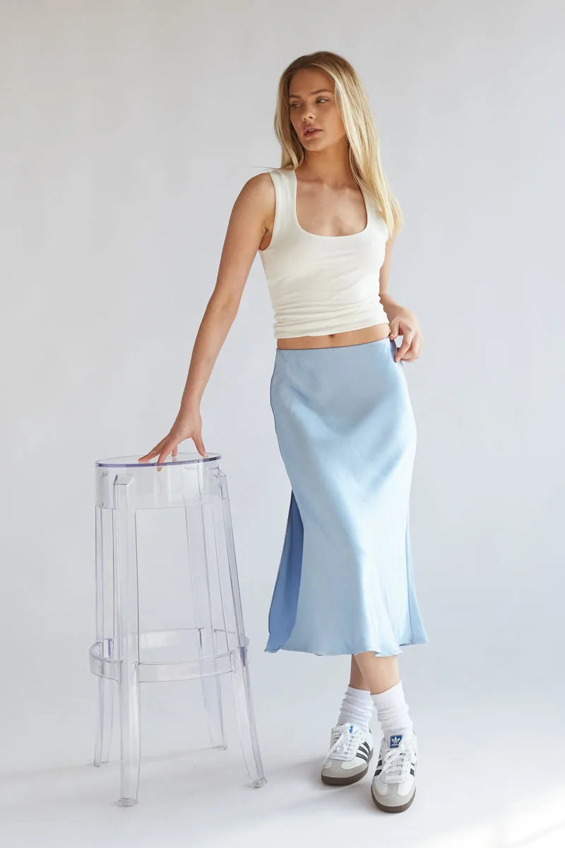 Eliza Satin Midi Skirt sold by American Threads