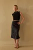 Eliza Satin Midi Skirt sold by American Threads