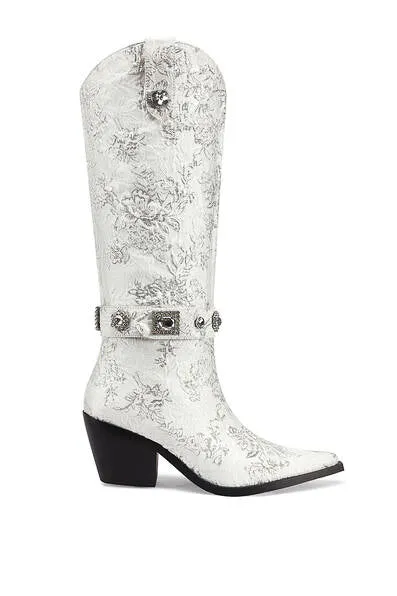 Azalea Wang Bavani Silver Jacquard Western Boots sold by American Threads product image thumbnail 2