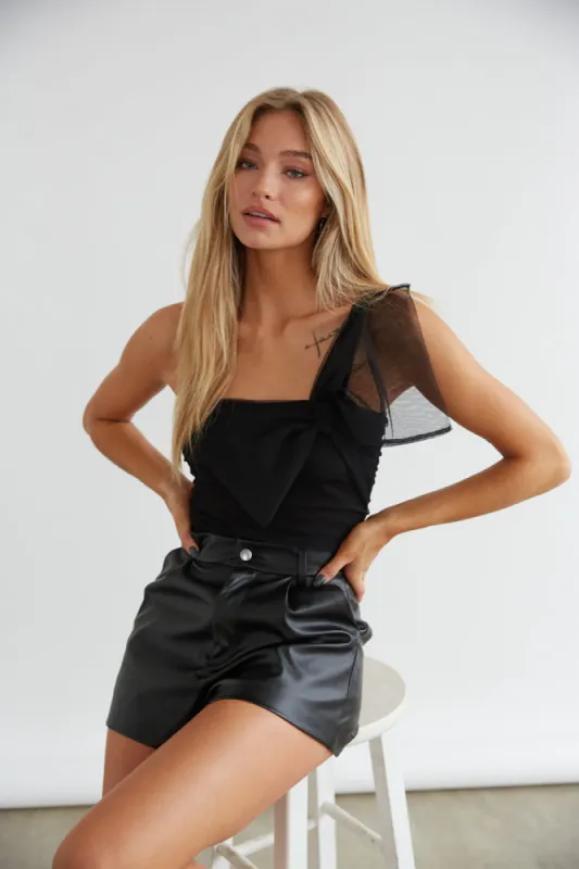 Christina One Shoulder Mesh Bodysuit sold by American Threads
