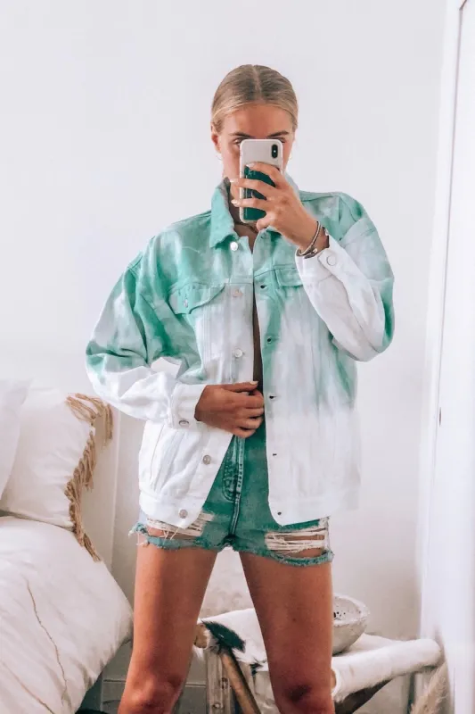 Cool Out Tie Dye Denim Jacket sold by American Threads