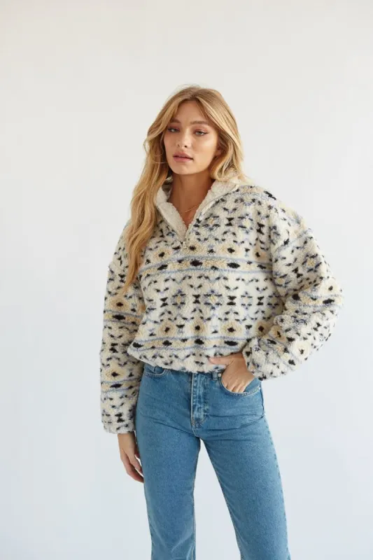 Thalia Sherpa Half Zip Sweater sold by American Threads