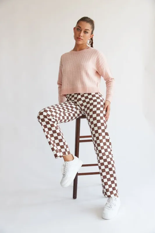 Kegan Straight Leg Checkered Jeans sold by American Threads