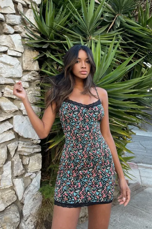 Kaya Floral Slip Mini Dress sold by American Threads