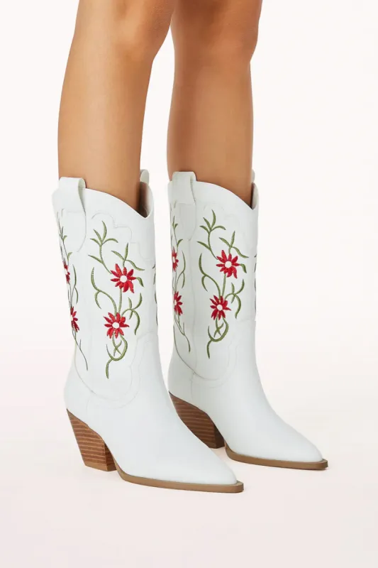 Allison Floral Embroidered Western Boot sold by American Threads