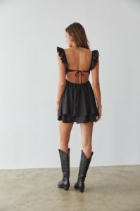 Evelyn Open Back Babydoll Mini Dress sold by American Threads