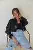 Klaudia Cropped Leather Jacket sold by American Threads