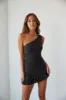 New York One Shoulder Ruched Bodycon Mini Dress sold by American Threads