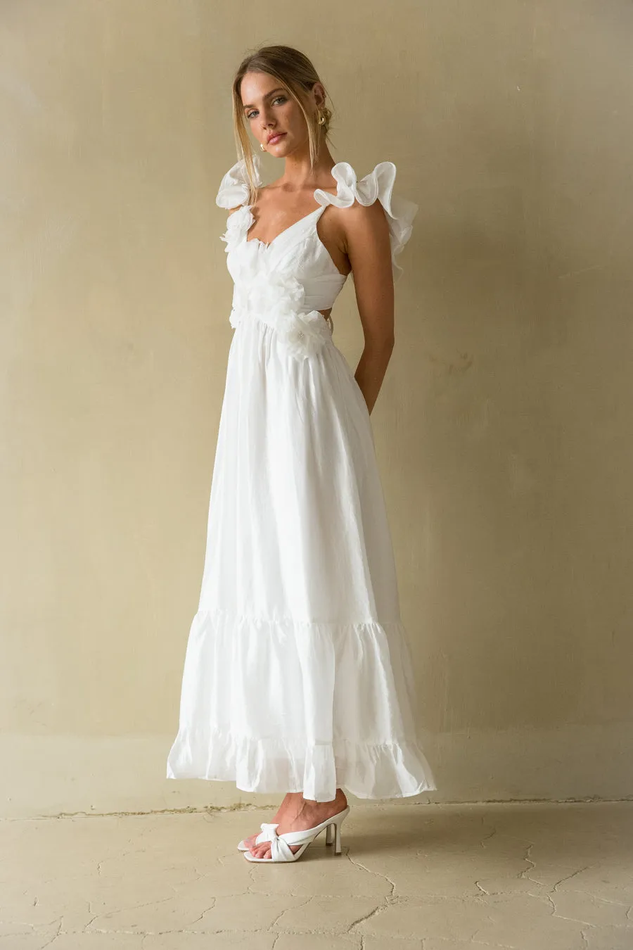 Lilia Floral Ruffle Maxi Dress sold by American Threads product image thumbnail 3