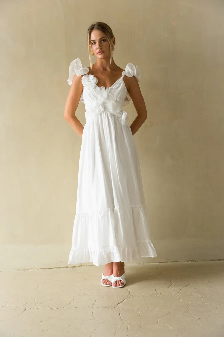 Lilia Floral Ruffle Maxi Dress sold by American Threads product image thumbnail 4