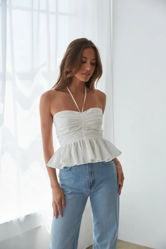 Fara Peplum Halter Top sold by American Threads