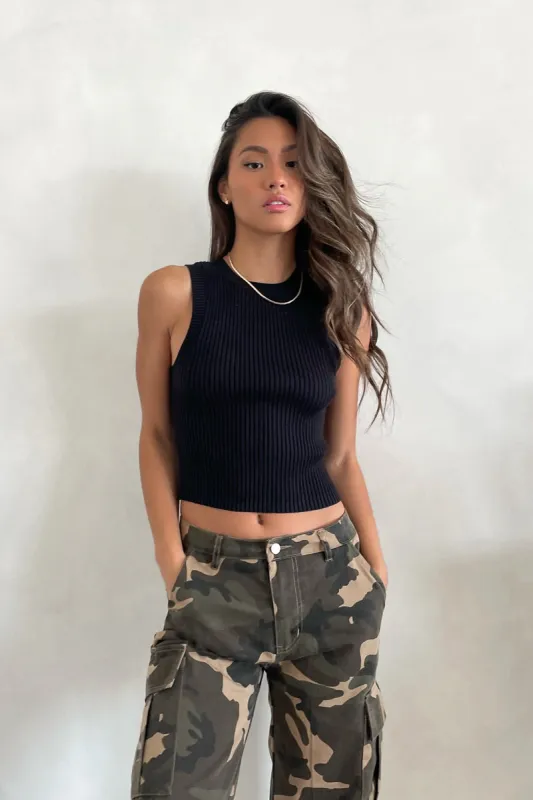 Norma High Neck Ribbed Top made by American Threads