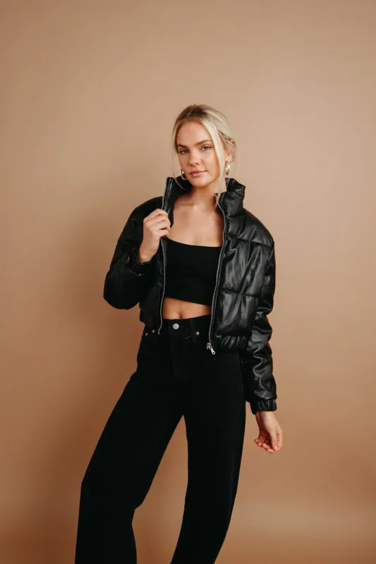 Ellis Faux Leather Puffer Jacket sold by American Threads
