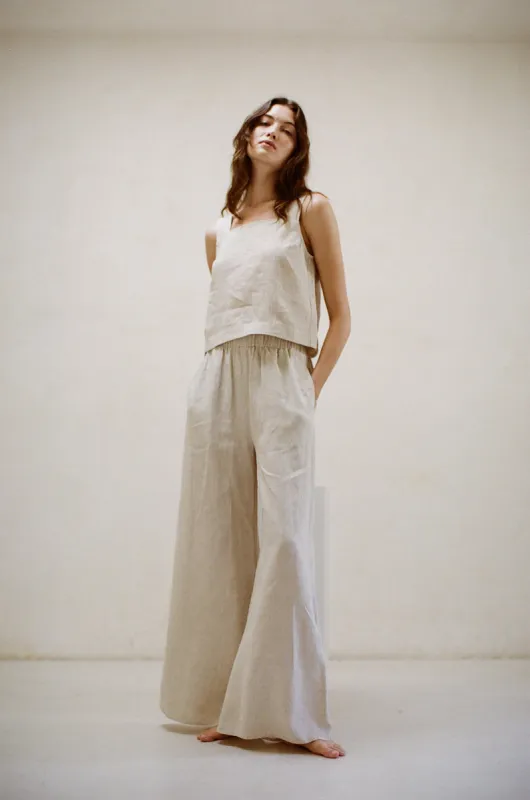 Cove Linen Wide Leg Pants sold by American Threads