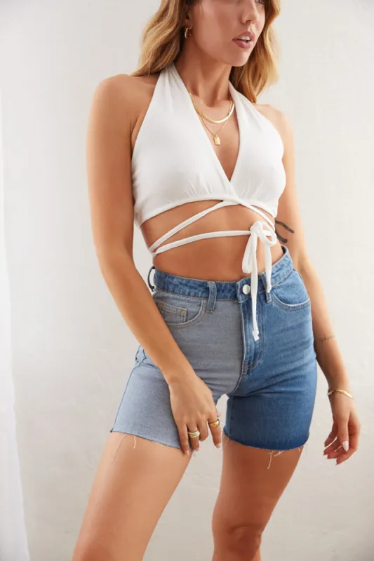 Iris Halter Wrap Tie Top sold by American Threads