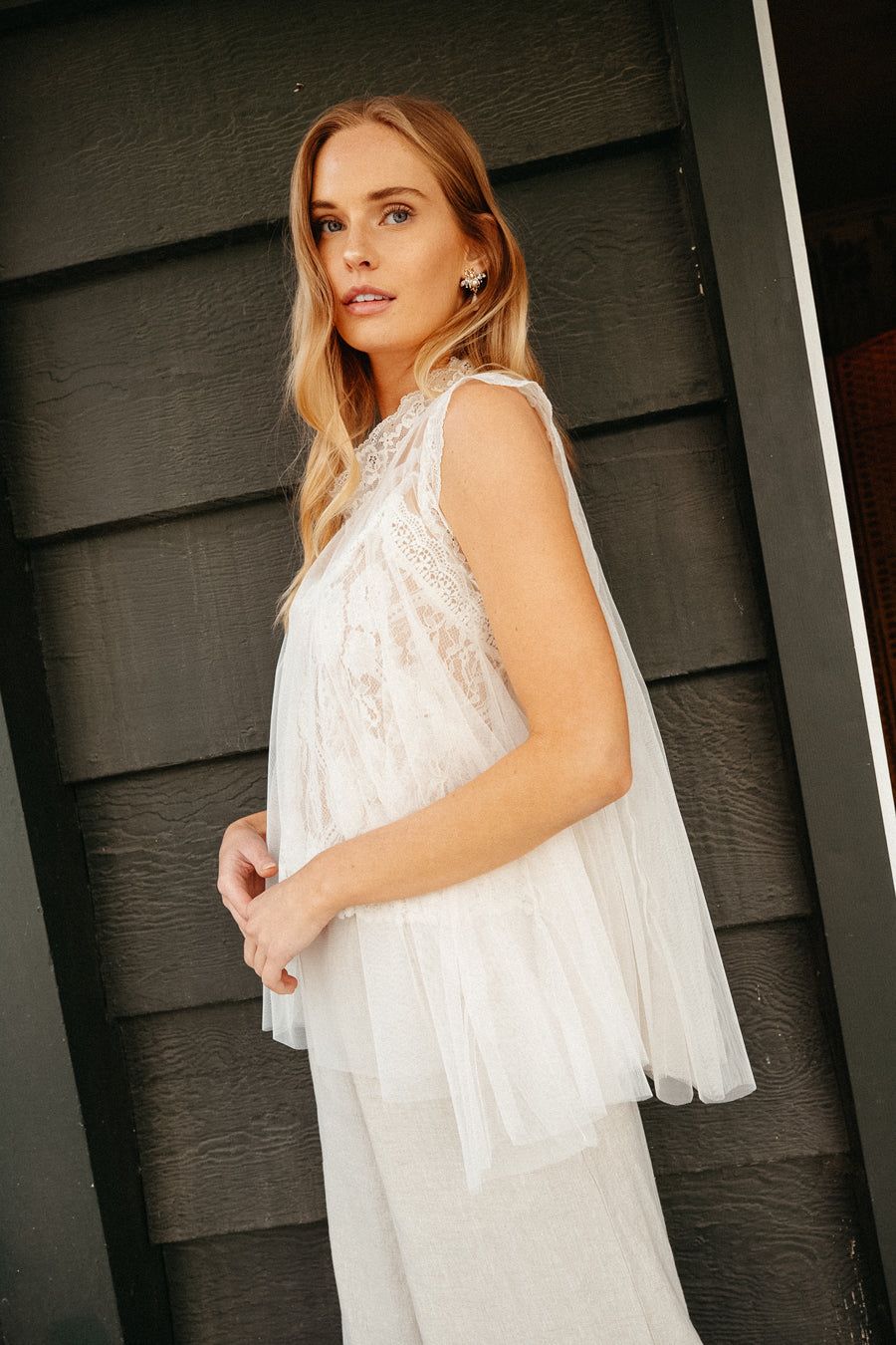 Carol Tulle Lace Babydoll Top | Parallel