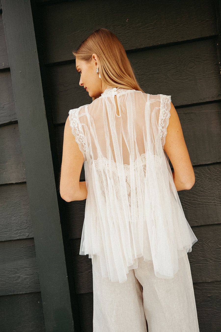 Carol Tulle Lace Babydoll Top | Parallel