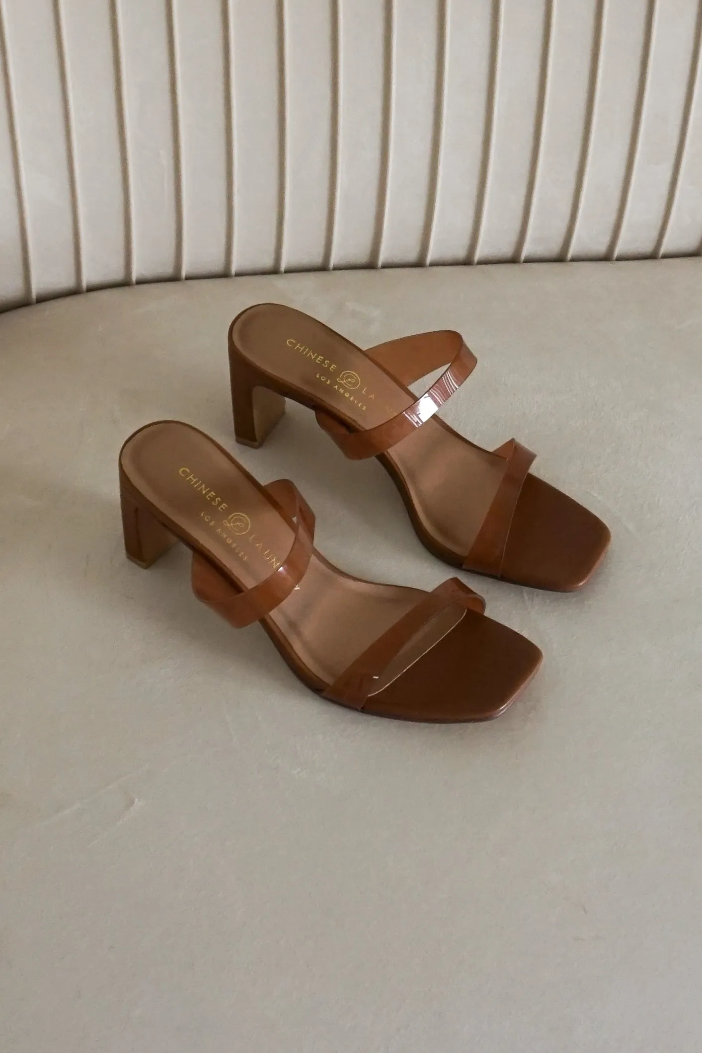 Yanti Double Strap Slide Sandals in Camel sold by American Threads product image thumbnail 3