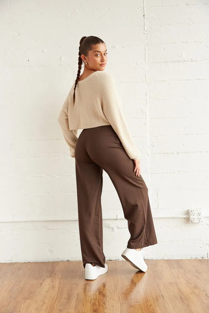 Drew Wide Leg Trouser Pants in Brown sold by American Threads product image thumbnail 5