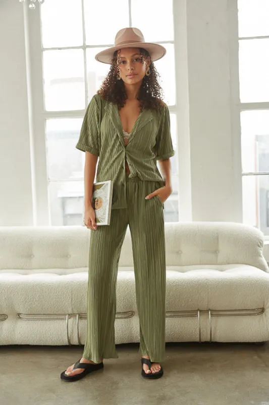Amara Plissé Button Up Shirt sold by American Threads