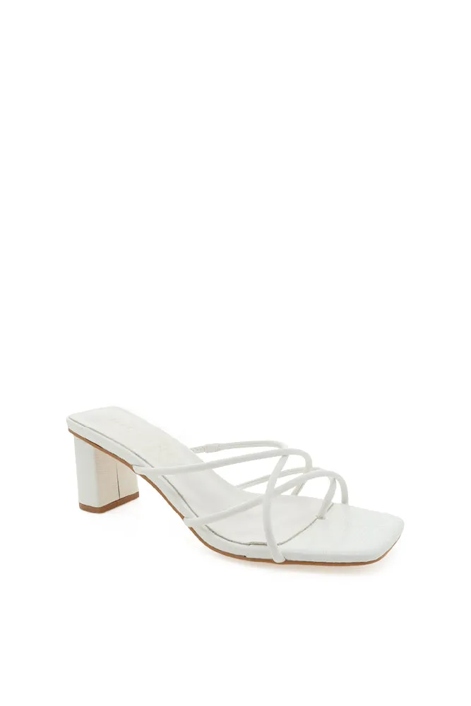 Jeana Block Heel in White sold by American Threads