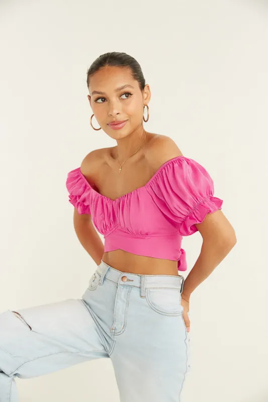Mara Puff Crop Top sold by American Threads