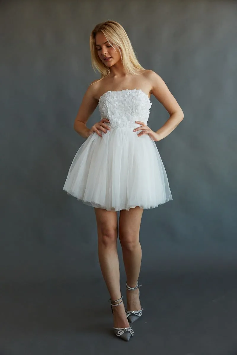 AMERIアメリ EMBROIDERY TULLE TIERED DRESS M