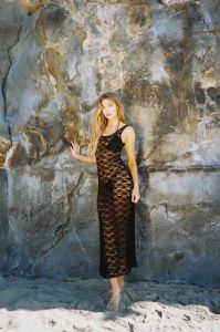 Nora Lace Maxi Dress in Black sold by American Threads