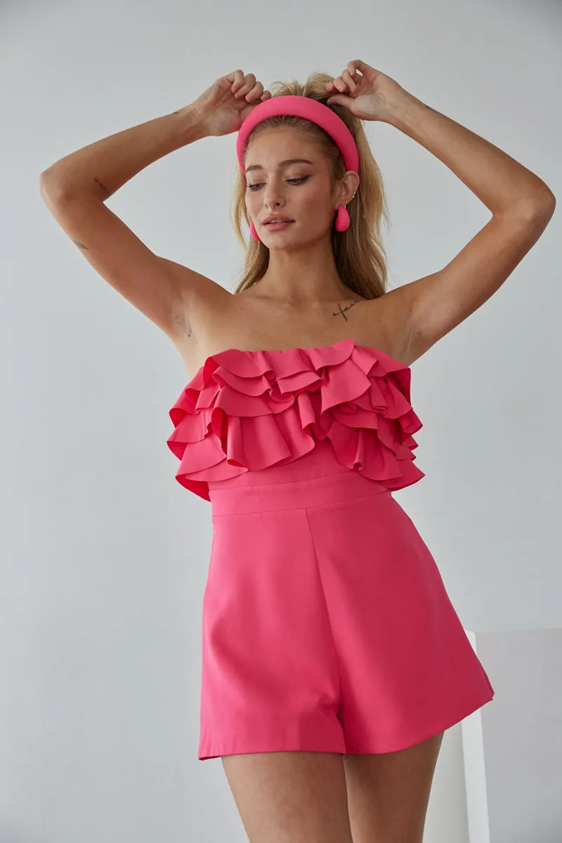 Leilani Strapless Ruffle Romper sold by American Threads product image thumbnail 4
