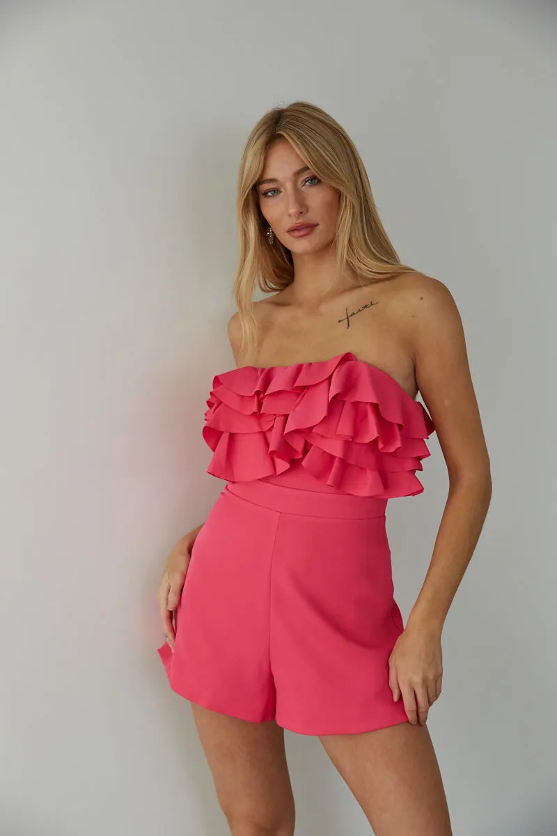 Leilani Strapless Ruffle Romper sold by American Threads product image thumbnail 2